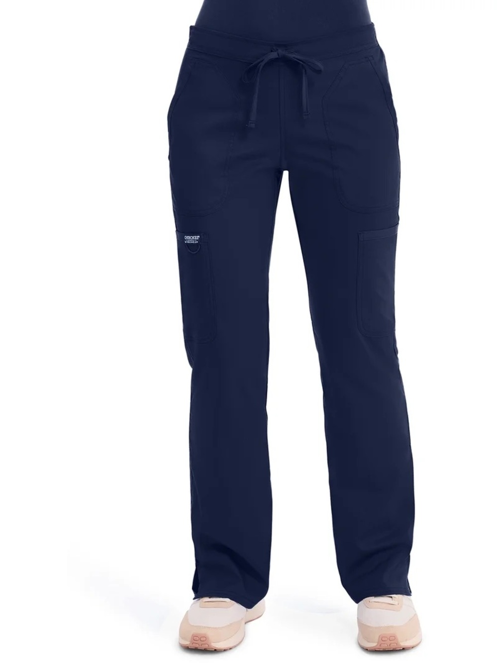 Cherokee Navy Drawstring Cargo Jogger Scrub Pants - Women